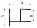 SEVROLL 04163 Uno fogantyú profil 18mm 2,70m ezüst