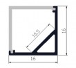 LP-profil Corner 16 alu anodizált 2000mm