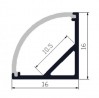 LP-profil Corner 16 alu anodizált 2000mm