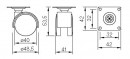 StrongCastors Kerék 40 mm, szürke, lemez, fék