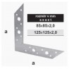 TK-sarok elem 125x125x2,0mm