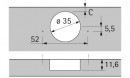 HETTICH 9099550 Sensys 8657i TH52 165° féligráütődő SiSy
