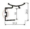 SEVROLL 03917 Oaza II fogantyú profil 2,7m ezüst