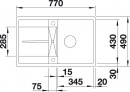 BLANCO 519088 Mosogató Metra 45 S-F kávé excenterrel Silgranit PuraDur