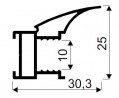 SEVROLL 03434 Fala fogantyú profil 10mm 2,70m ezüst