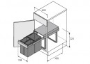 HETTICH 9132346 szemeteskosár Bin.it Trio 400 mm