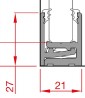 TERNO üveg rögzítő alsó 1776/A 3m
