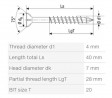 SPAX csavar M 4x40/28 besüllyeszthető fej TXS, W,C