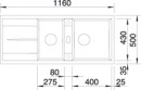 BLANCO 513064 Mosogató Metra 8 S fehér excenter nélkül Silgranit PuraDur