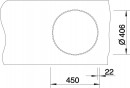 BLANCO 513306 Mosogató RONDOSOL 3 1/2" csiszolt rozsdamentes acél excenter nélkü