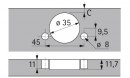 HETTICH 48056 Intermat 9943 TB43 K0 bepréselésre
