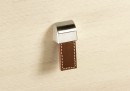 HETTICH 9113451 gomb Agna 20x50x25 mm barna bőr/nemesacél imitáció
