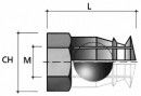 Beütő tipli BU12-M6x12mm sárgaréz