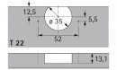 HETTICH 77734 Selekta pro 2000 tál TH32/52x5,5