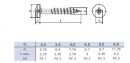 Kereszthornyú csavar 6x100/60 félgömbölyű fej cink fehér