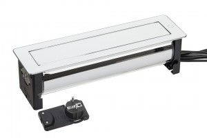 VersaTurn 2x 230V, 2x USB A 5V, 2x RJ45, HDMI fehér üveg