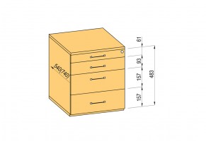 K-BBP Konténer 540/292mm típus 1/változat 2 (fiók fém,részl.kih.sín,beh.,csill.