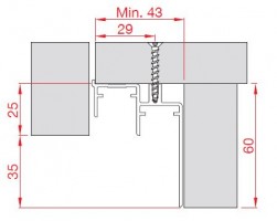 TERNO alsó profil 920/A 3m elox