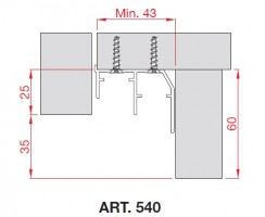 TERNO alsó profil 540/A 3m elox