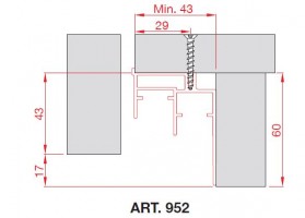 TERNO alsó profil 952/A 3m elox