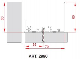 TERNO Comfort felső profil 2990/A 3m elox