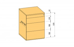 K-BBP konténer TipAer komp.540mm típ.4/vál. 11 (műa.fiók,részl.kih.,fo.né.)