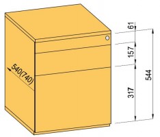 K-BBP konténer TipAer komp.540mm típ.5/vál. 9 (fémfiók,részl.kih.,fo.né.)