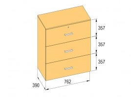 K-BBP R3 típusú irattartó szekrény 762 mm belső szélességhez, 1076 mm magasságho