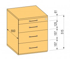 K-BBP Konténer 3+1, görgős fióksín Strong