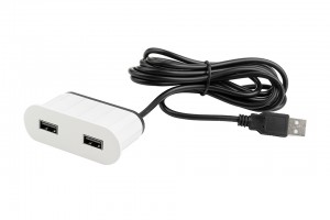 VersaPick, 2x USB, ovális, fehér matt RAL 9003, spiáter