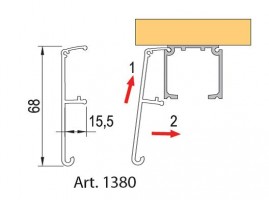 TERNO bbeltéri tolóajtó 40-120kg, takaró profil 1380/A/S 3m