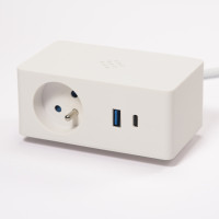 VersaQ HUB 1x 230V, 1x RJ45, USB A+C 5V, 1x HDMI, Qi töltő, fehér