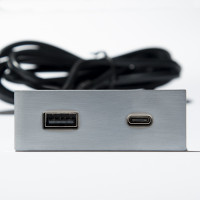 VersaPick, 1x USB A/C, téglalap alakú, rozsdamentes acél