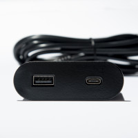 VersaPick, 1x USB A/C, ovális, fekete matt