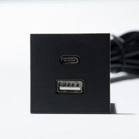 VersaPick, 1x USB A/C, négyzet alakú, fekete matt