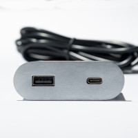 VersaPick, 1x USB A/C, ovális, rozsdamentes acél