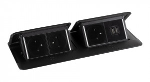 LEGRAND Pop-up dupla, 3x 230V, USB A+A tápegység, fekete
