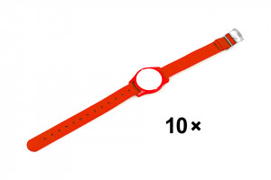 LEHMANN Nylonový náramek (hodinky)s čipem pro zámky RFID Mifare® lock,červ.,10ks
