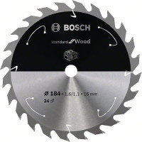 BOSCH 2608837698 Pilový kotouč Standard for Wood pro AKU pily 184×1,6×16mm, 24