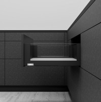 K-BLUM Legrabox C Free 350mm/40 kg, Tip-on, karbon fekete CS-M, csavar