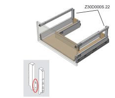 BLUM Z30D000S.22 hátlap tartó fiókokhoz mosogató alá, D, J+B, szürke