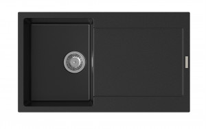 StrongSinks S3 Gránit mosogató ZALA 860,860 x 500mm, csepegtetővel, fekete