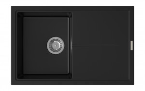 StrongSinks S3 Gránit mosogató Labe 780, 780 x 500mm, csepegtetővel, fekete