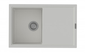 StrongSinks S3 Gránit mosogató Labe 780, 780 x 500mm, csepegtetővel, fehér