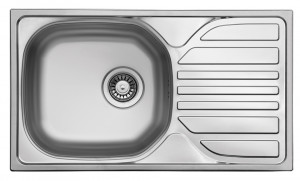 StrongSinks S1 Öko Mosogató szatén rozsdam. acél 760x435 csepegtető, felső szer.