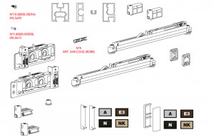 TERNO Diva Fluid Frame szett ajtókerethez 80kg 1200/2600, 2x csillapítás, ezüst