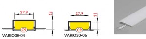 StrongLumio takaróprofil  VARIO C9 LED profilhoz tejfehér 3m