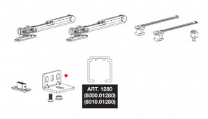 TERNO Step sada kování pro posuvné dveře 30-80kg,2x tlumič,lišta 2500mm,příchyty