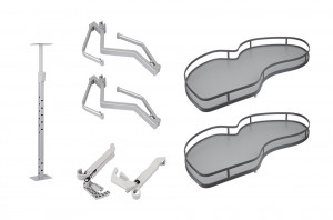 StrongWire sarokpolcok csillapítással style 450mm balra-szürke aljjal/szürke rel