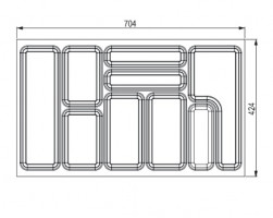 StrongIn Evőeszköztartó 704x424 mm StrongBox fehér